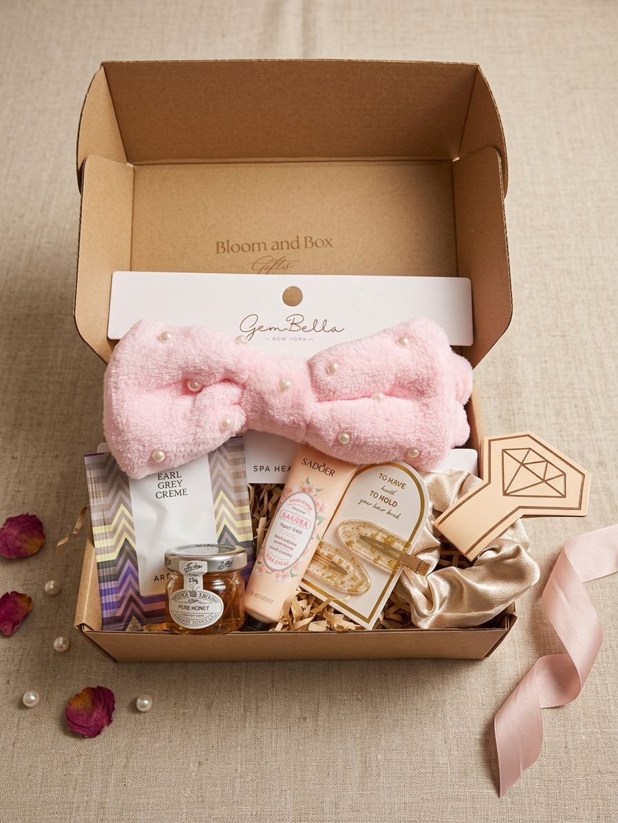 Silk Self Care Gift Box – Spa Gift Set for Women, Hair Accessories Box, Relaxation Gift, Birthday Gift, Aesthetic Gift Box