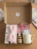 Spa Gift Box for Women – Pink Self Care Set with Mug, Candle & Skincare, Birthday Gift, Relaxation Gift Basket Mother's Day