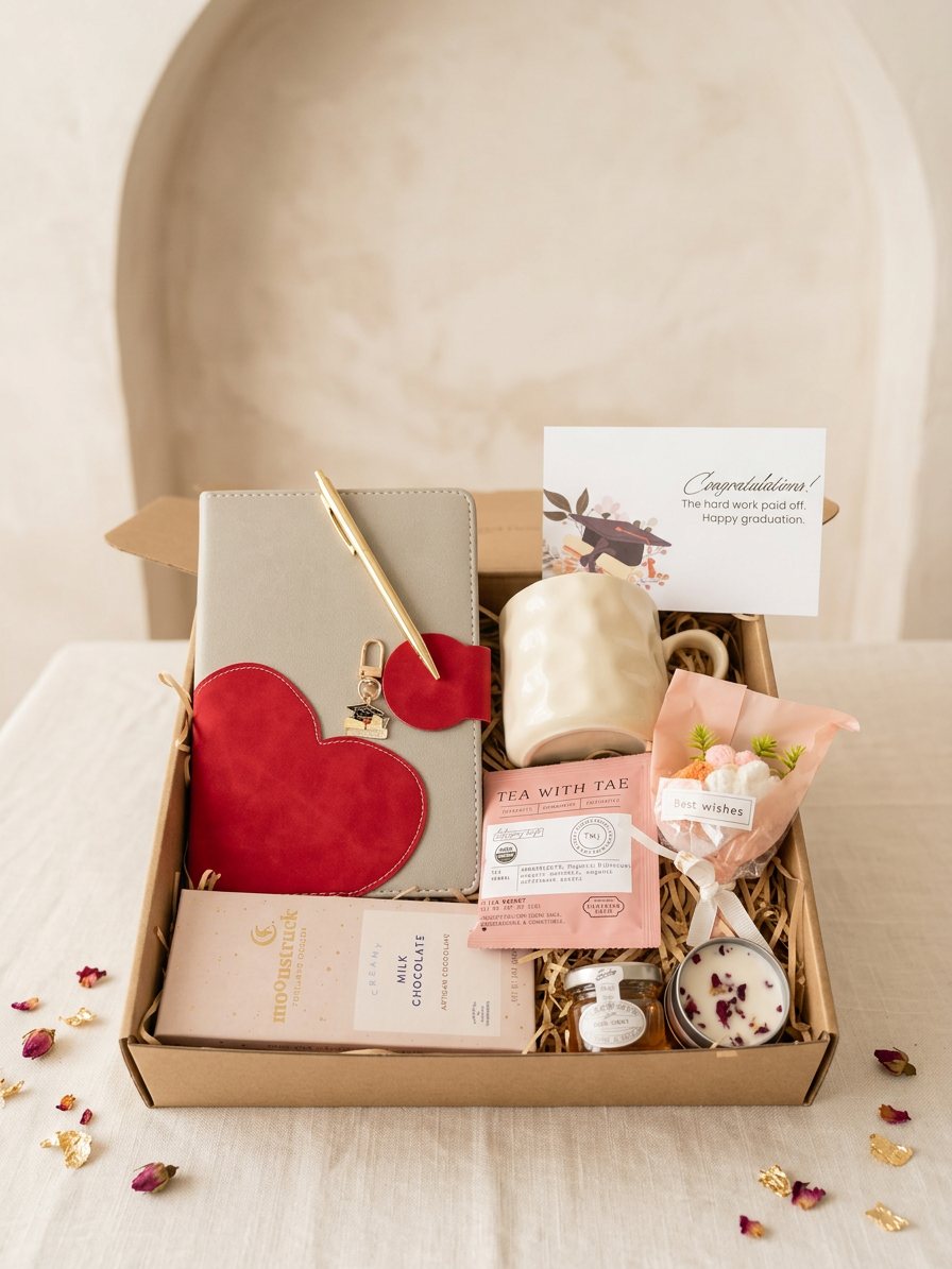 Graduation Gift Box for Her | Cute Graduation Basket | College Grad Self Care Gift | Graduation Journal Gift Set | Gift for Graduate