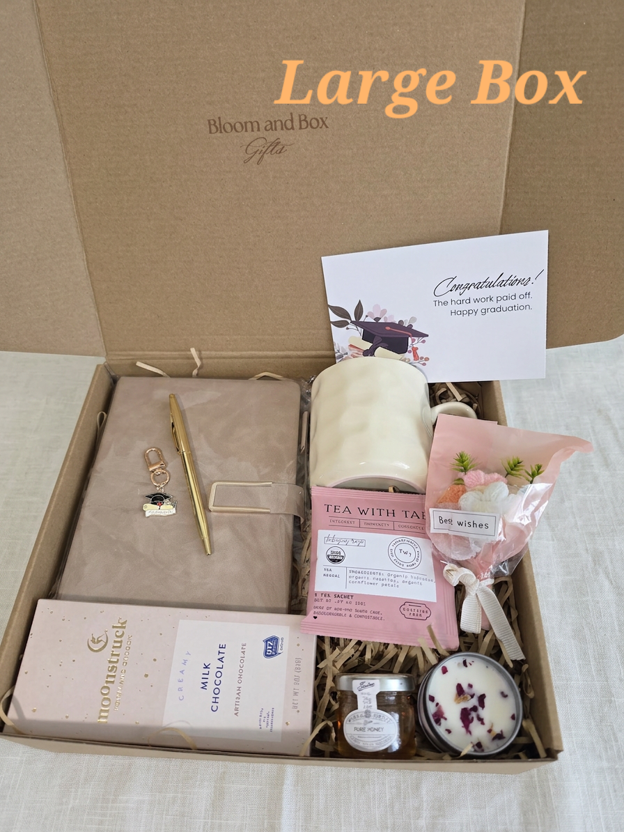 Graduation Gift Box for Her | College Graduation Gift | Personalized Journal Gift Set | Cute Grad Gift Basket | Nurse & High School Graduate Gift