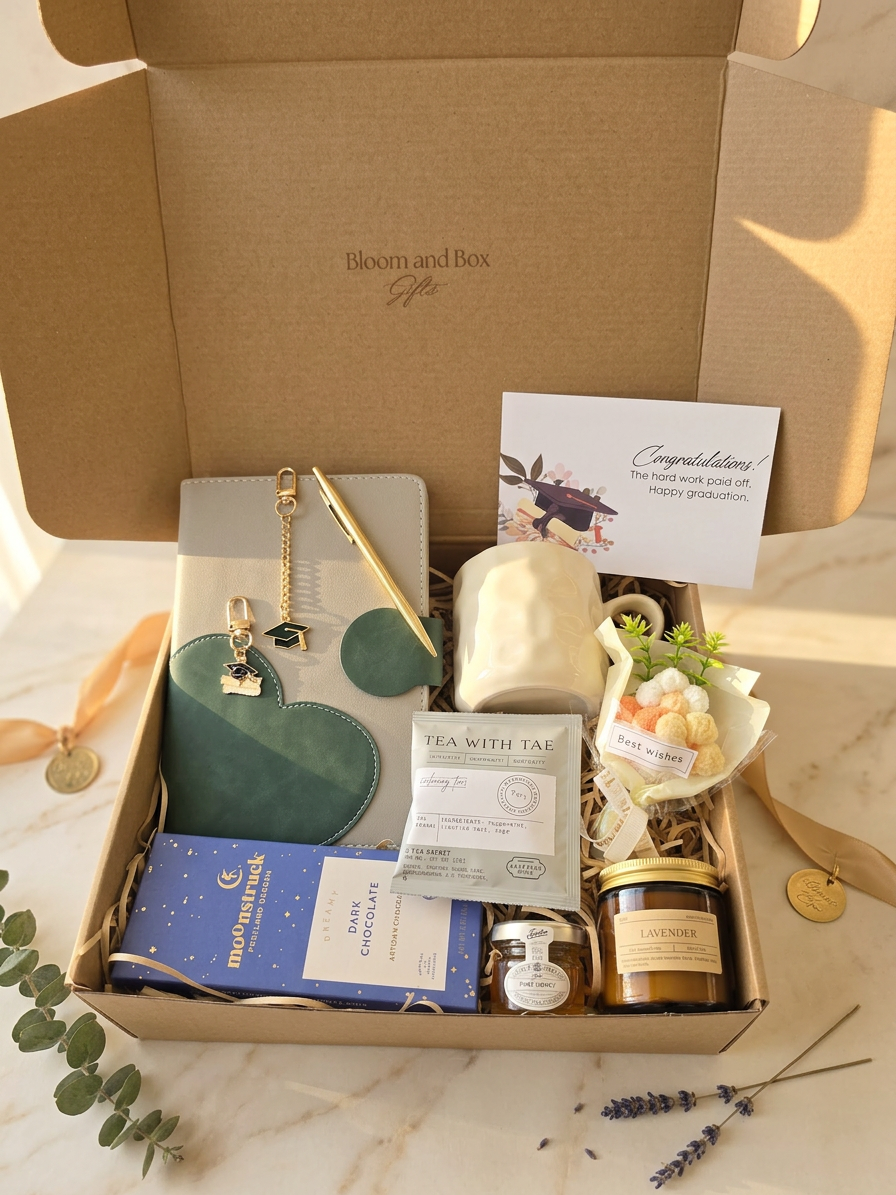 Graduation Gift Box for Her | Sage Green Journal Gift Set | College Graduation Gift Basket | Personalized Graduation Present | Nurse Grad Gift